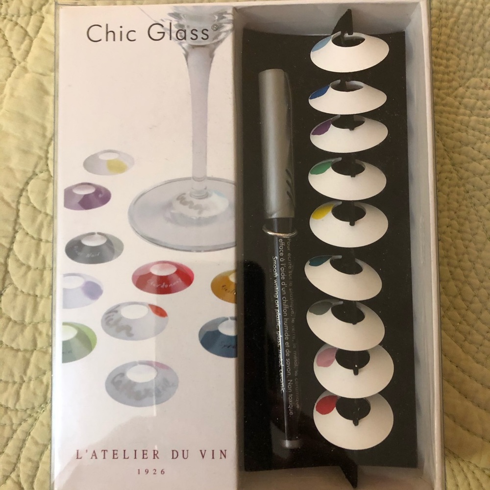 New Chic Glass Wine Markers.